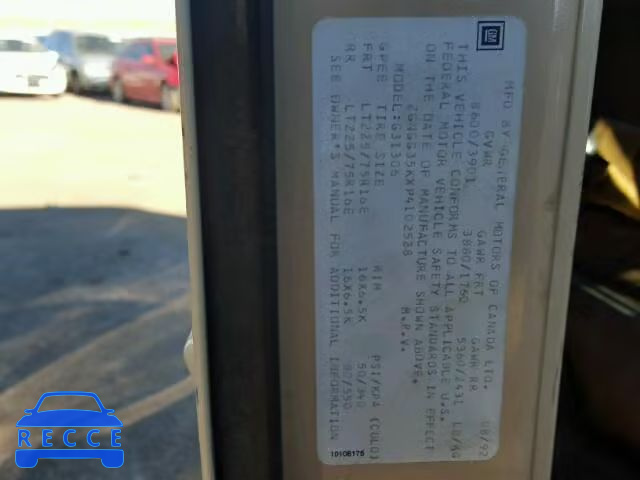 1993 CHEVROLET SPORTVAN G 2GNGG35KXP4102528 image 9
