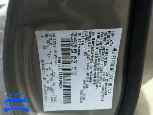 2003 FORD TAURUS SES 1FAFP55U23A249824 image 9