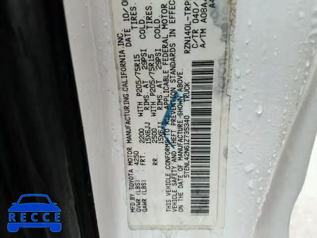 2001 TOYOTA TACOMA 5TENL42N61Z735340 image 9