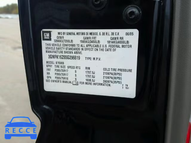 2005 CHEVROLET K1500 SUBU 3GNFK16Z65G296619 зображення 9