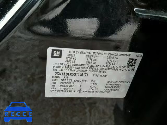 2016 CHEVROLET EQUINOX LS 2GNALBEK5G1145171 image 9