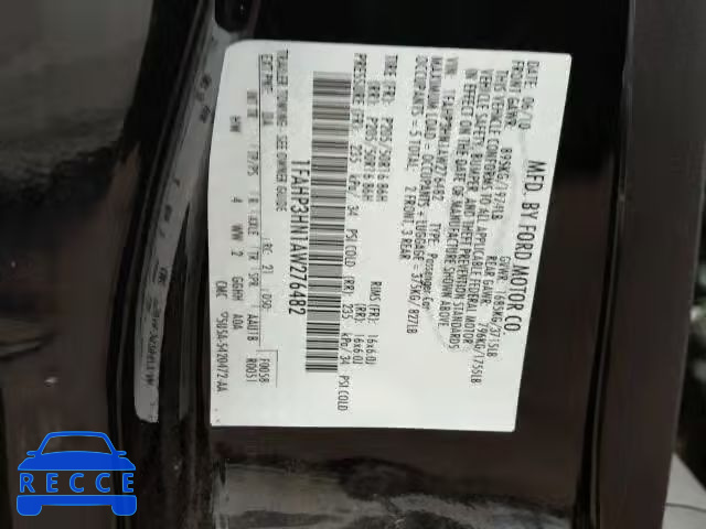 2010 FORD FOCUS SEL 1FAHP3HN1AW276482 image 9