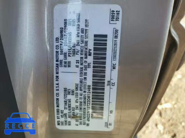 2002 NISSAN QUEST GXE 4N2ZN15T22D812488 image 9