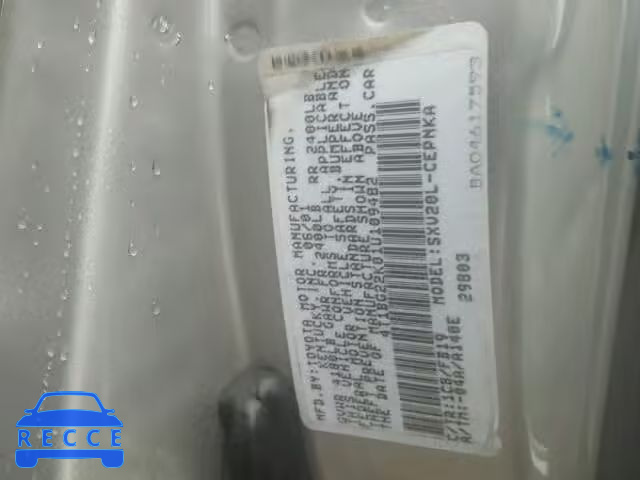 2001 TOYOTA CAMRY CE/L 4T1BG22K01U109482 зображення 9