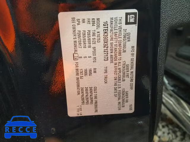 2009 GMC SIERRA K15 1GTEK390X9Z127173 зображення 9