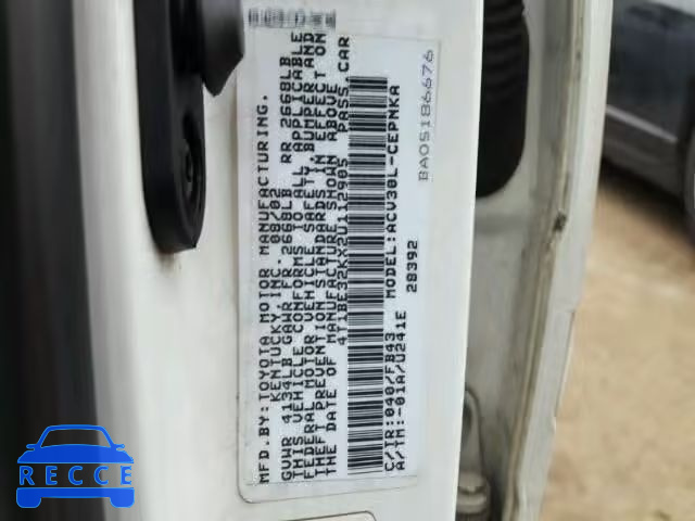 2002 TOYOTA CAMRY LE/X 4T1BE32KX2U112905 image 9