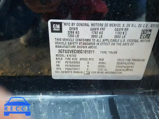 2014 GMC SIERRA K15 3GTU2VEC9EG181811 image 9