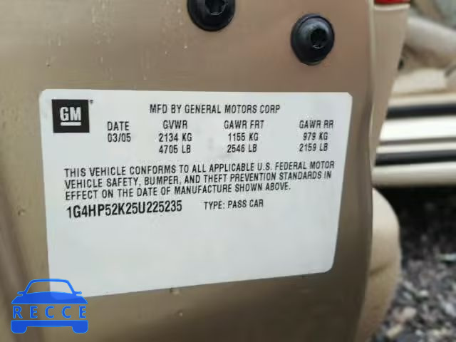 2005 BUICK LESABRE CU 1G4HP52K25U225235 Bild 9