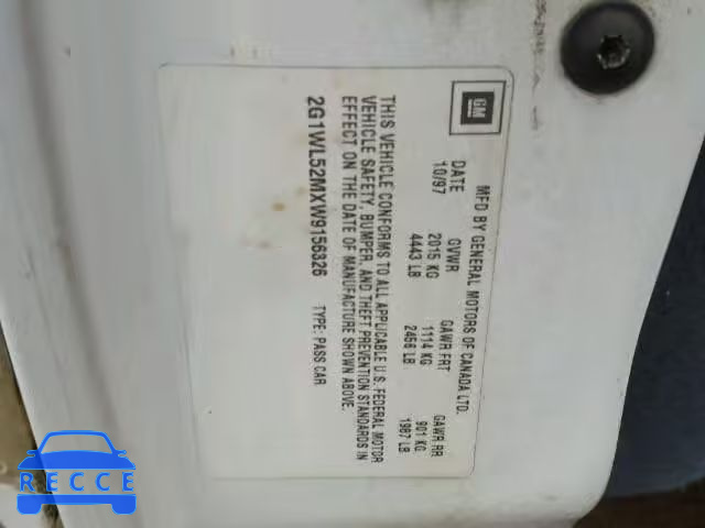 1998 CHEVROLET LUMINA/LS 2G1WL52MXW9156326 image 9