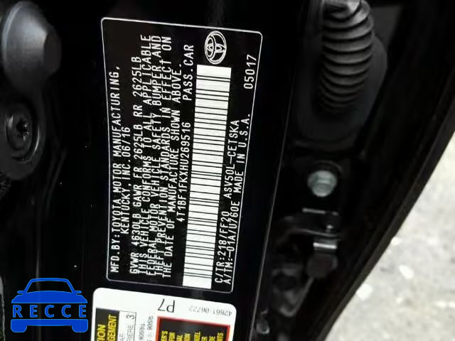 2017 TOYOTA CAMRY LE 4T1BF1FKXHU269516 image 9