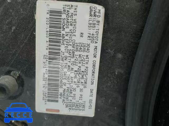 2001 LEXUS RX 300 JTJHF10U510204656 image 9