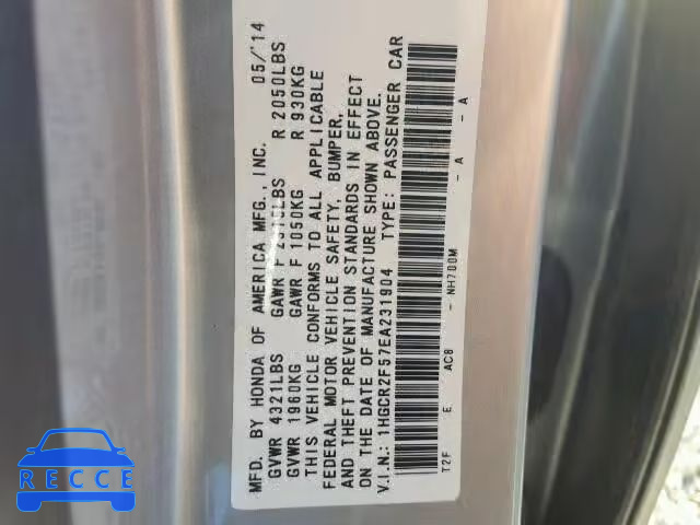 2014 HONDA ACCORD SPO 1HGCR2F57EA231904 image 9