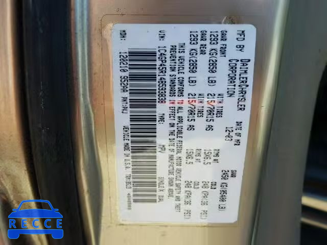 2004 CHRYSLER Town and Country 1C4GP45R14B593838 image 9