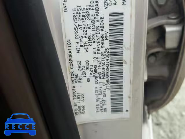 1998 TOYOTA 4RUNNER SR JT3HN86RXW0143625 Bild 9