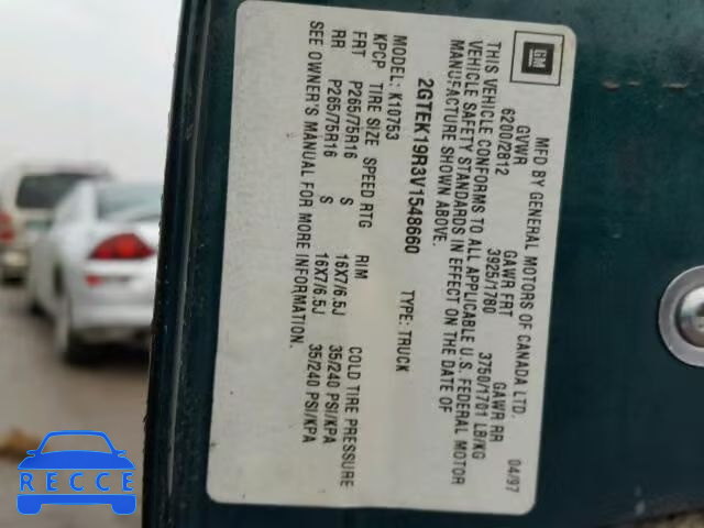1997 GMC SIERRA K15 2GTEK19R3V1548660 image 9