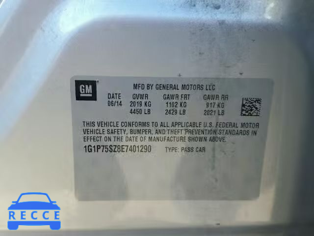 2014 CHEVROLET CRUZE DIES 1G1P75SZ8E7401290 image 9