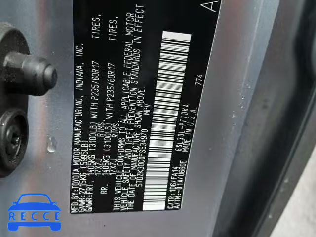 2015 TOYOTA SIENNA 5TDZK3DC0FS534970 image 9