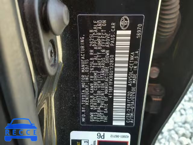 2016 TOYOTA CAMRY LE/X 4T1BF1FK8GU132850 image 9