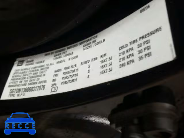 2006 HUMMER H3 SUV 5GTDN136068317076 image 9