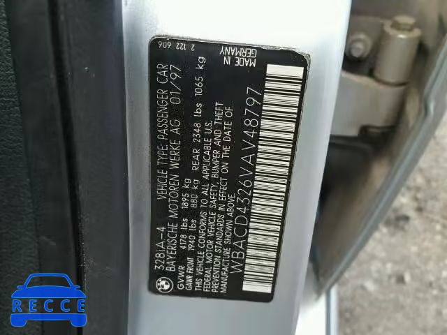 1997 BMW 328I AUTOMATIC WBACD4326VAV48797 image 9