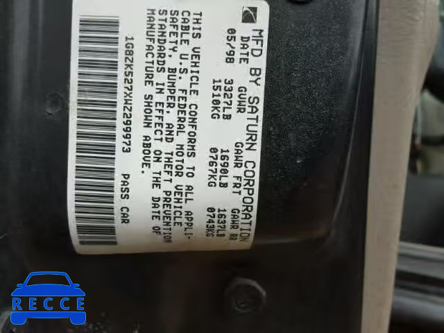 1998 SATURN SL2 1G8ZK527XWZ299973 image 9