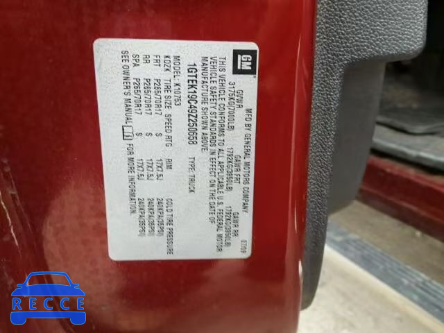 2009 GMC SIERRA K15 1GTEK19C49Z250658 image 9
