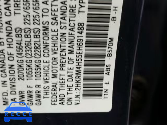 2014 HONDA CR-V EX 2HKRM4H55EH691488 Bild 9