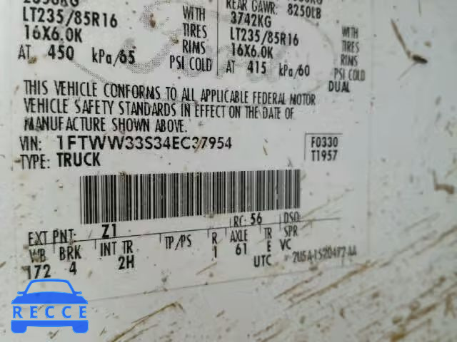 2004 FORD F350 SUPER 1FTWW33S34EC37954 image 9