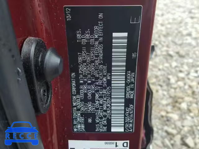 2013 TOYOTA 4RUNNER SR JTEBU5JR2D5119275 image 9