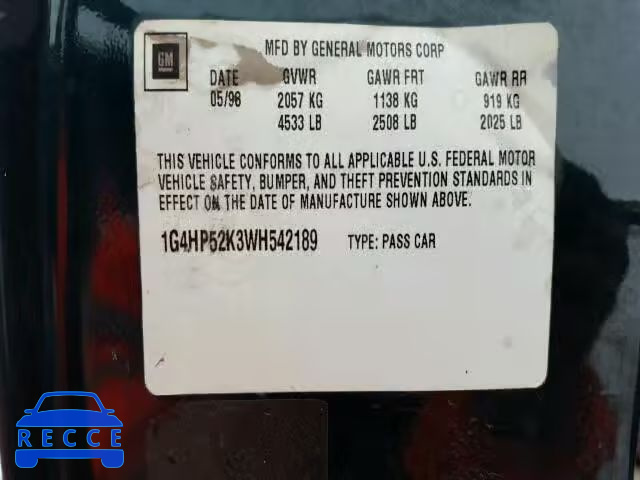 1998 BUICK LESABRE CU 1G4HP52K3WH542189 Bild 9