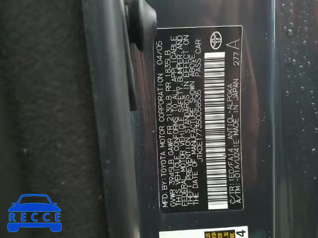 2005 TOYOTA SCION TC JTKDE177350058535 image 9