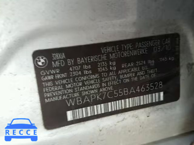 2011 BMW 328XI WBAPK7C55BA463528 зображення 9