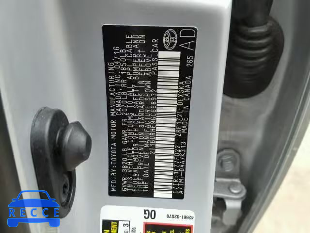 2016 TOYOTA COR L/LE/L 2T1BURHE9GC668932 image 9