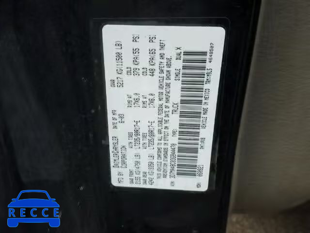 2003 DODGE RAM 3500 3D7MA48C03G844470 image 9