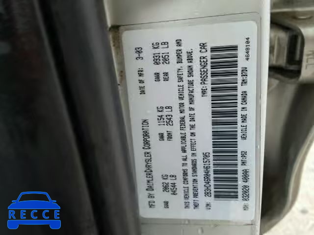 2004 DODGE INTREPID S 2B3HD46R04H615705 Bild 9