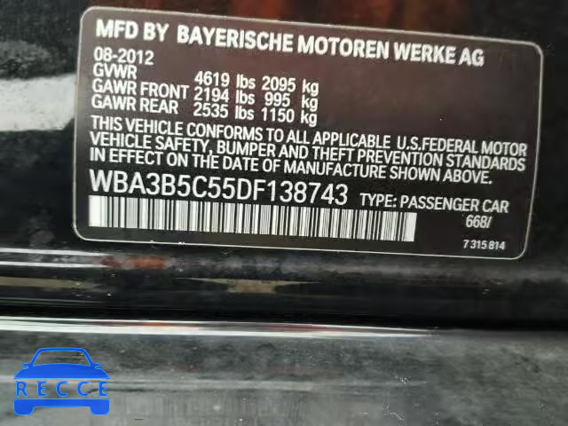 2013 BMW 328XI SULE WBA3B5C55DF138743 image 9