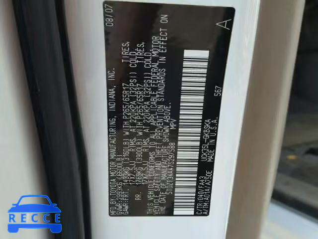 2007 TOYOTA SEQUOIA SR 5TDZT34A47S297588 зображення 9
