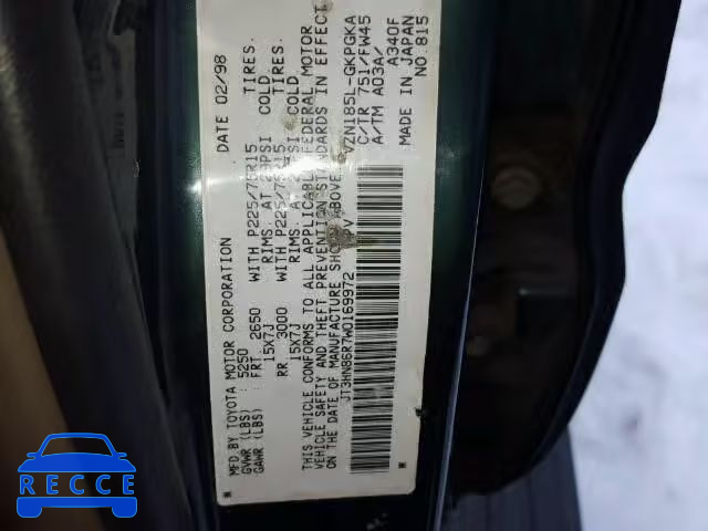 1998 TOYOTA 4RUNNER SR JT3HN86R7W0169972 image 9
