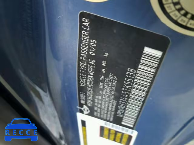 2005 MINI COOPER S WMWRH33445TK55138 image 9