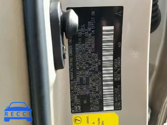 2006 LEXUS RX 330 2T2GA31U76C045137 image 9