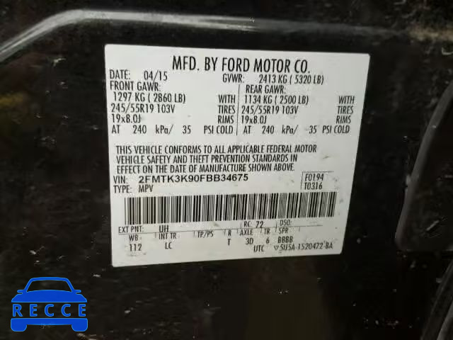 2015 FORD EDGE TITAN 2FMTK3K90FBB34675 image 9