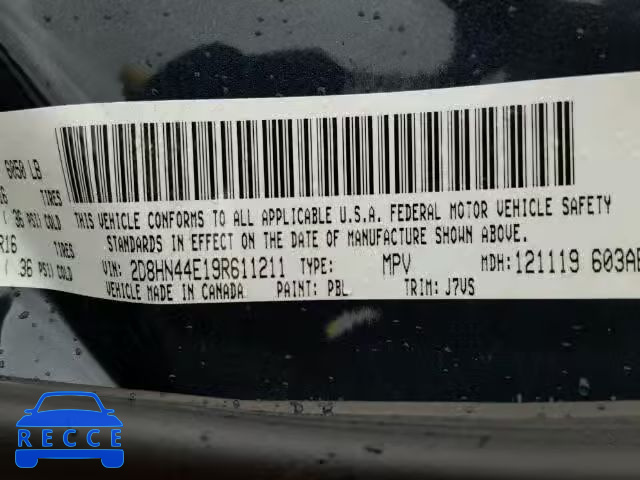 2009 DODGE GRAND CARA 2D8HN44E19R611211 image 9