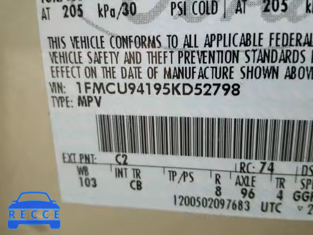 2005 FORD ESCAPE LIM 1FMCU94195KD52798 image 9