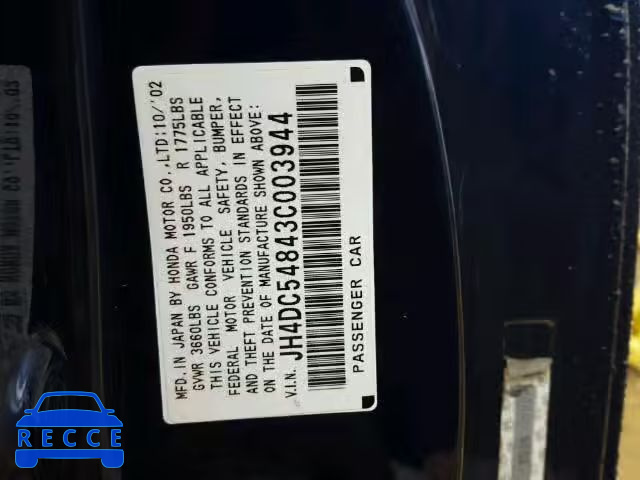 2003 ACURA RSX JH4DC54843C003944 image 9