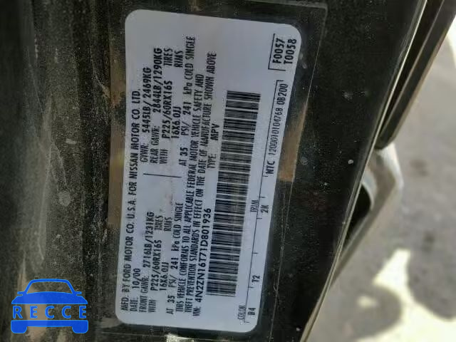 2001 NISSAN QUEST SE 4N2ZN16T71D801936 image 9