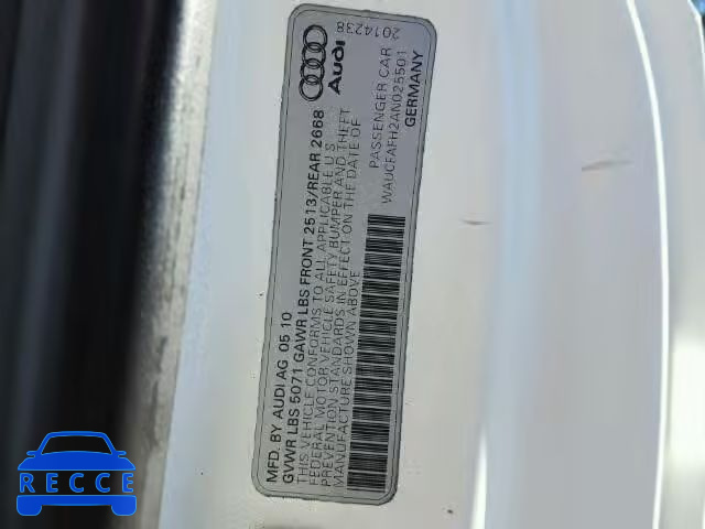 2010 AUDI A5 QUATTRO WAUCFAFH2AN025501 image 9