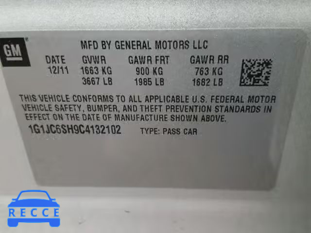 2012 CHEVROLET SONIC LT 1G1JC6SH9C4132102 image 9