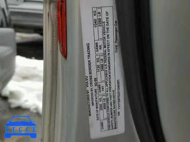 1999 VOLVO S80 YV1TS97D2X1046951 image 9