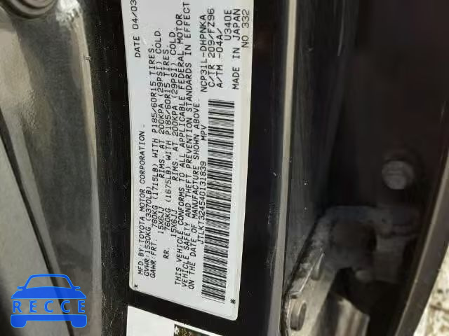 2004 TOYOTA SCION XB JTLKT324540131839 image 9