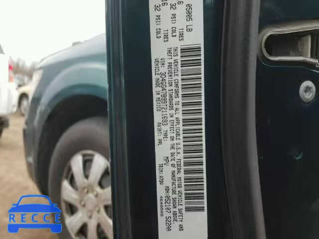 2009 DODGE JOURNEY SE 3D4GG47B99T211693 image 9